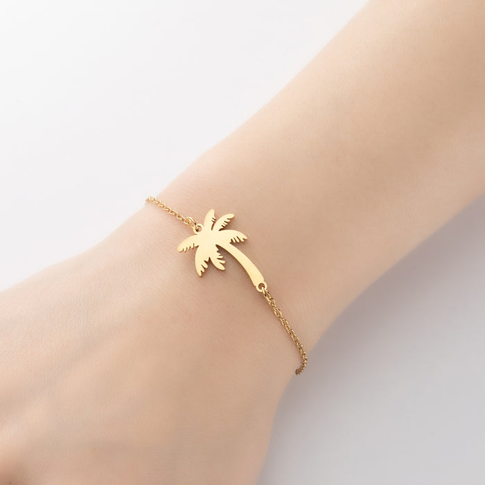 Love star pendant bracelet, stainless steel tree of life coconut tree bracelet wholesale