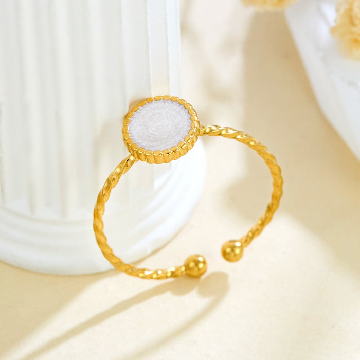 Wholesale 304 stainless steel black and white dripping oil ultra-fine plain ring
