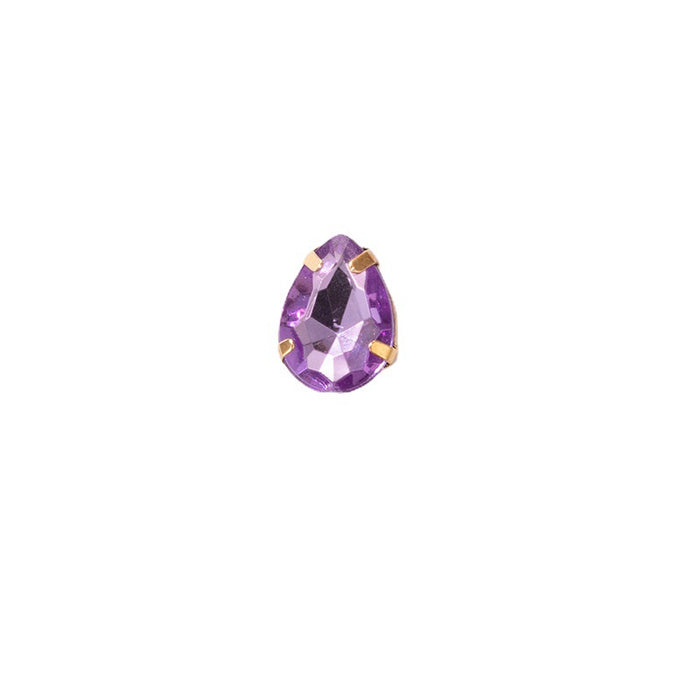 Palace retro style teardrop-shaped purple diamond earrings