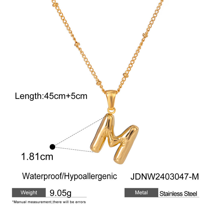 Stainless steel letter necklace pendant neck chain clavicle chain