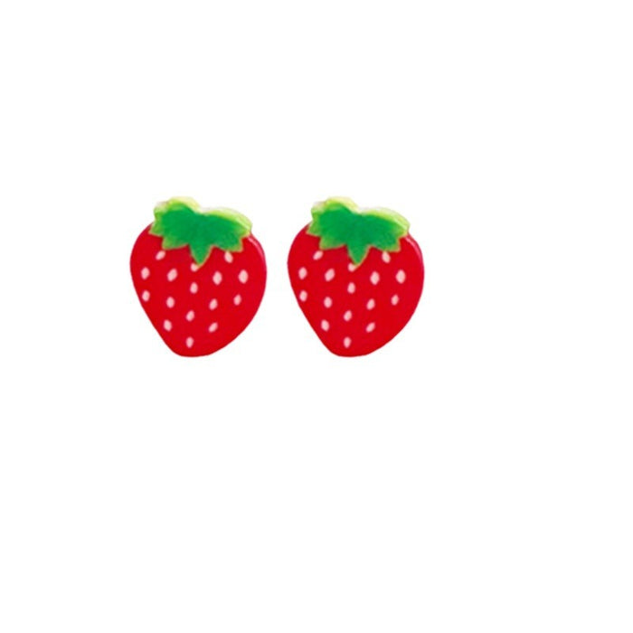 Red Fruit Fun Acrylic Earrings - wallojewerly 