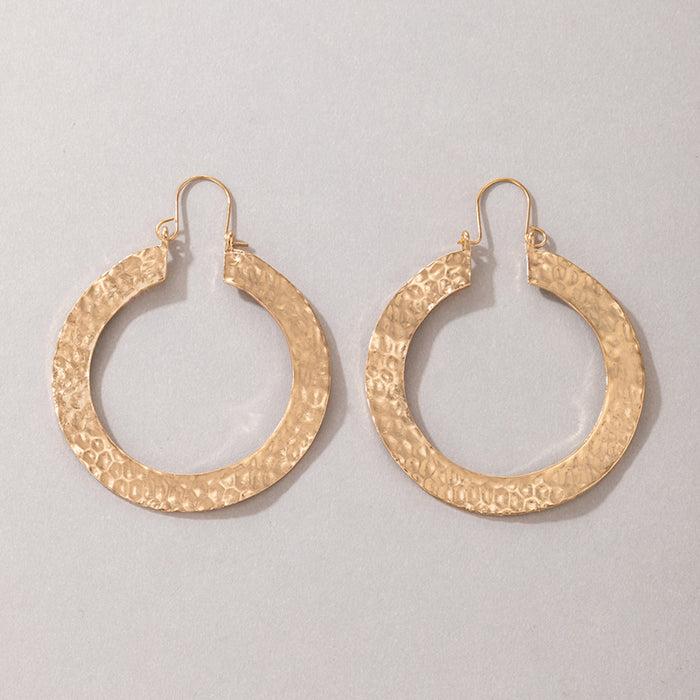 Gold hoop earrings geometric ripple earrings