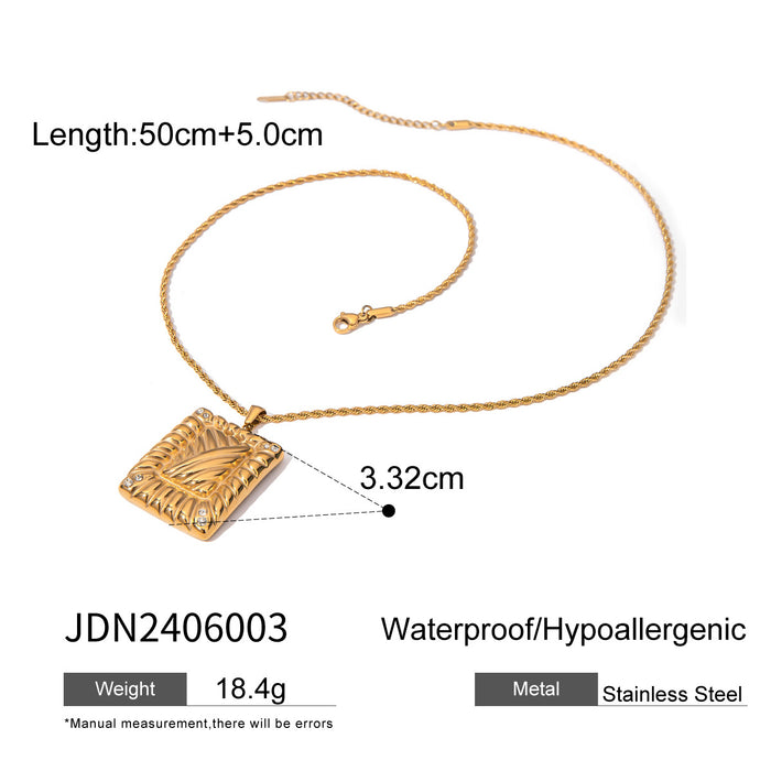 18K Gold-Plated Stainless Steel Heart Pendant Necklace with Minimalist Design