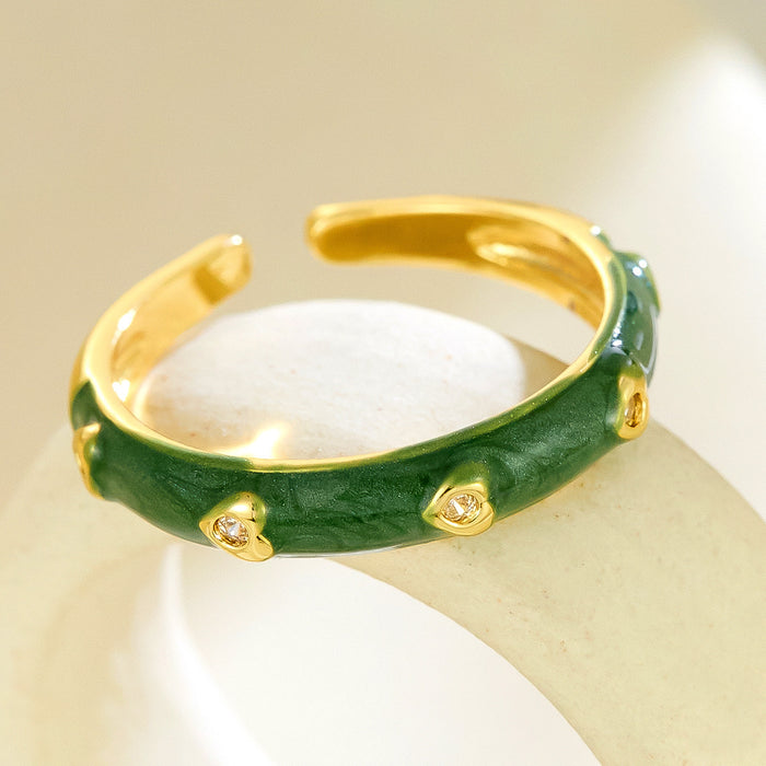 Wholesale colored drip heart-shaped diamond rings