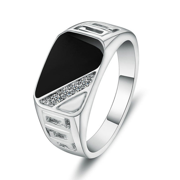 Zircon oil drop zircon personality ring women's fashion niche