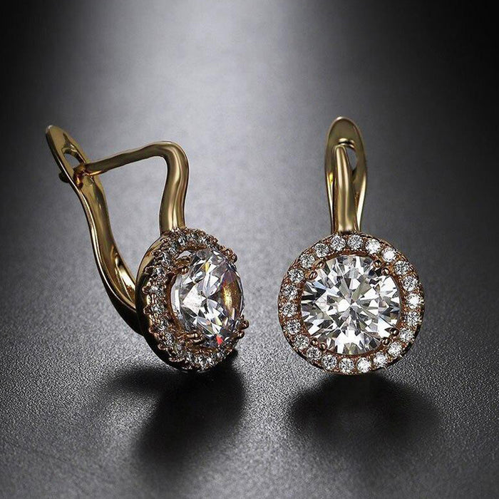 Square diamond earrings fashionable zircon commuter earrings for women