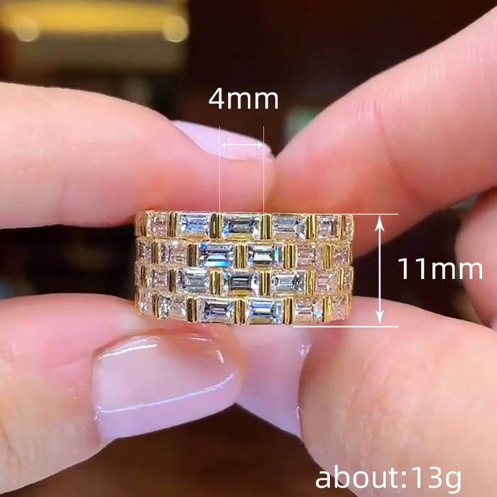 Geometric style ring fashionable temperament wide version ring - wallojewerly 