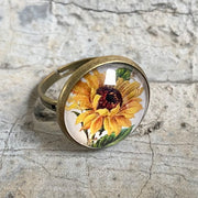 Glass Open Ring with Time Gemstone for Christmas and Halloween - Unique and Trendy Western Style for Women - wallojewerly 