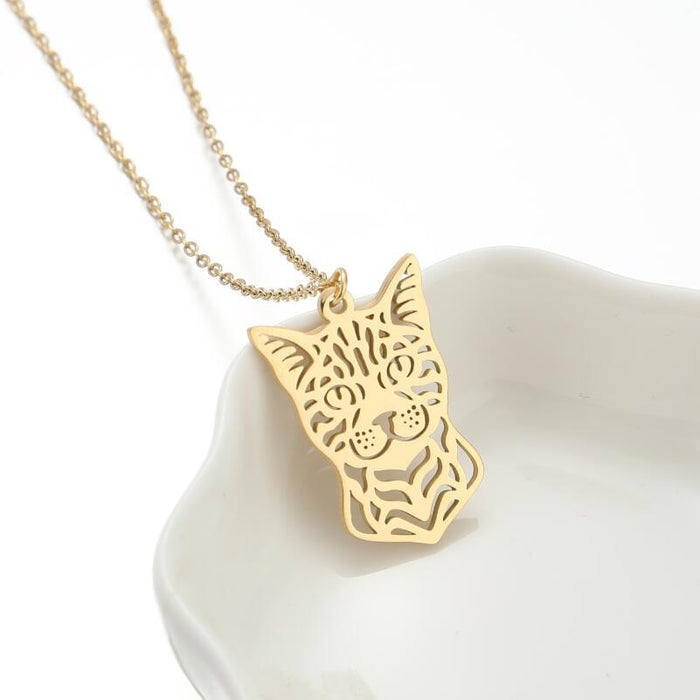 Collar con colgante de zorro y gato: joyas de animales lindas y lujosas