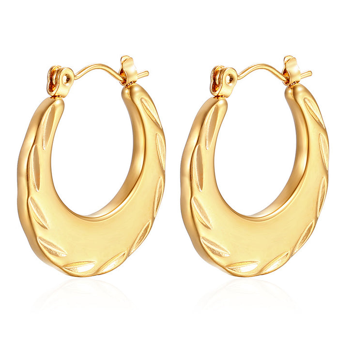 Simple stainless steel 18K gold plated light luxury earrings trendy women's earrings