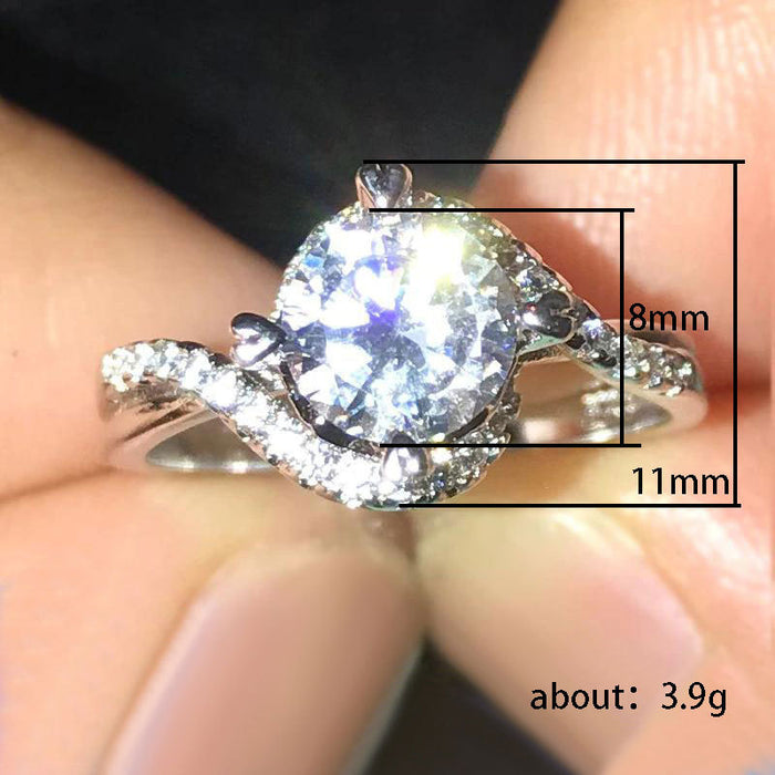 Women's super shiny zircon wedding ring