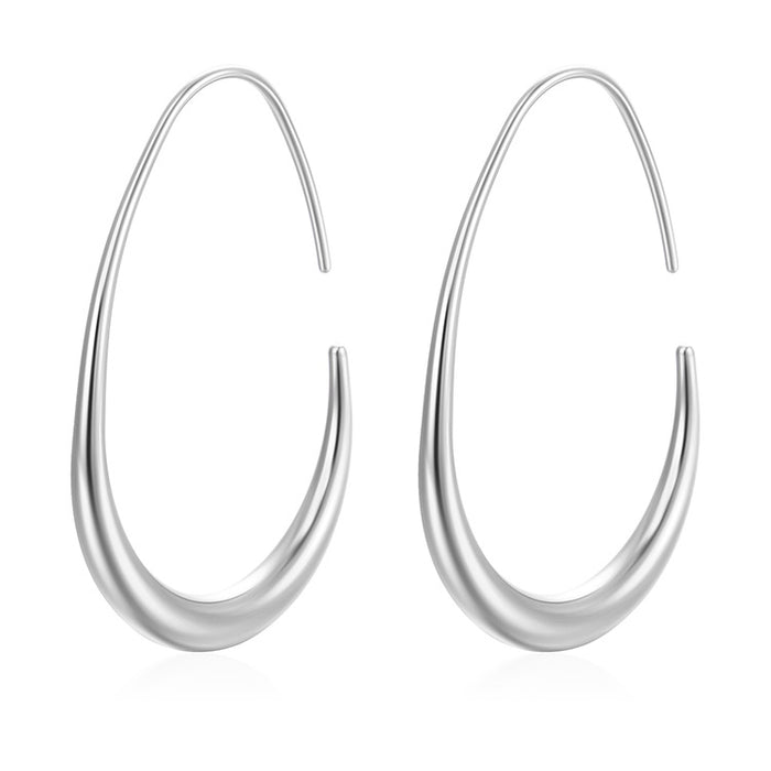 French teardrop stainless steel earrings for women titanium steel simple irregular earrings