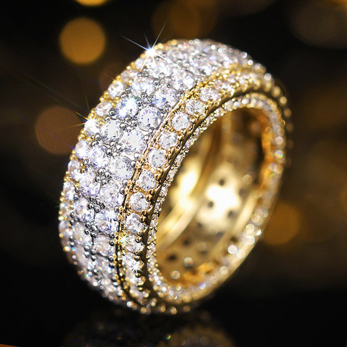 Women's two-tone micro-diamond ring