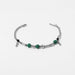 Titanium steel malachite steel ball cowhide rope mix bracelet - wallojewerly 