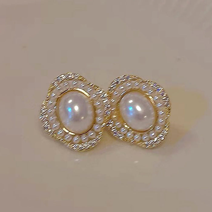 Imitation pearl earrings high-end temperament retro earrings