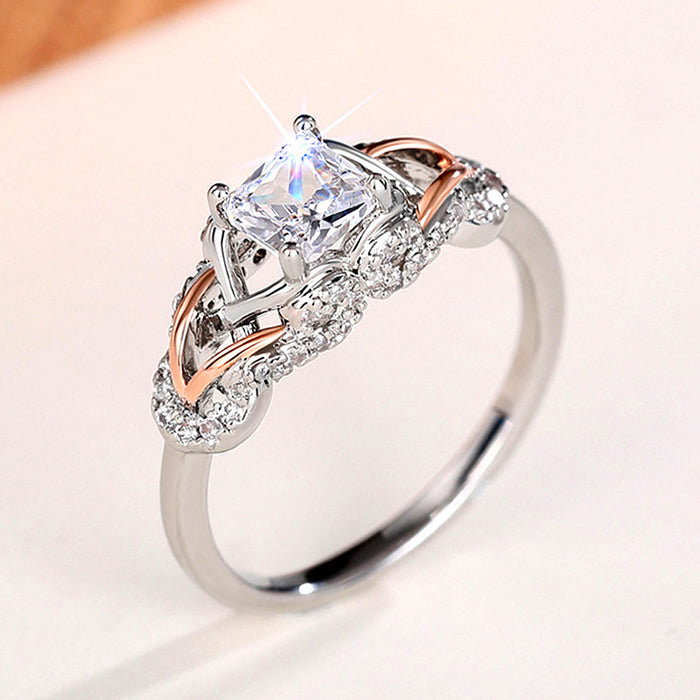 Design rose gold color separation ring temperament design ring