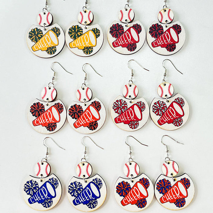 Wooden cheerleader earrings