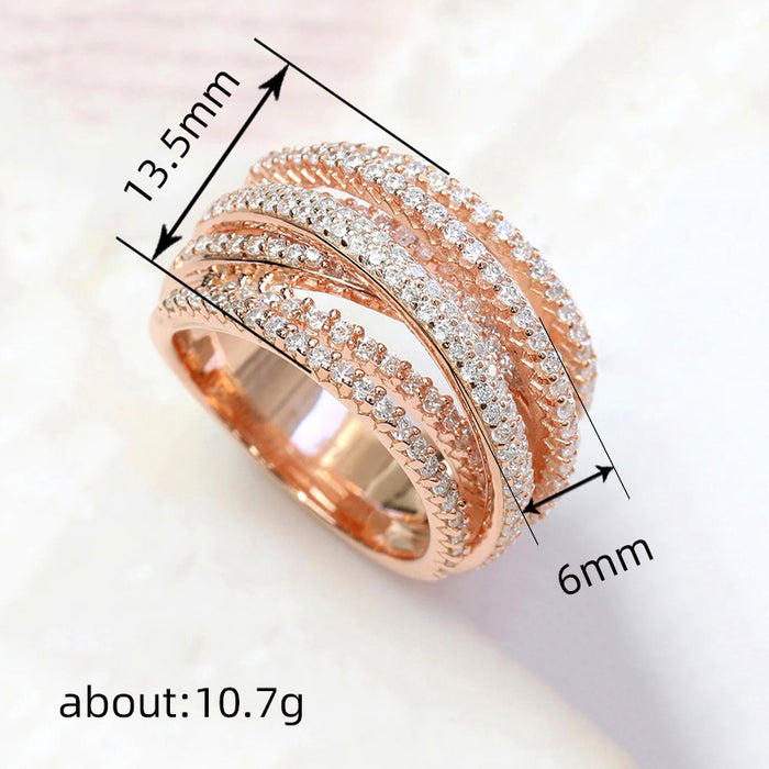 Cross ring for women micro inlaid zircon engagement gift