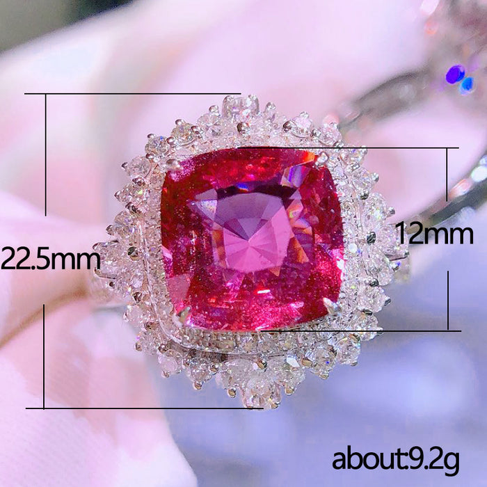 Colored gemstone ring imitation ruby anniversary accessories