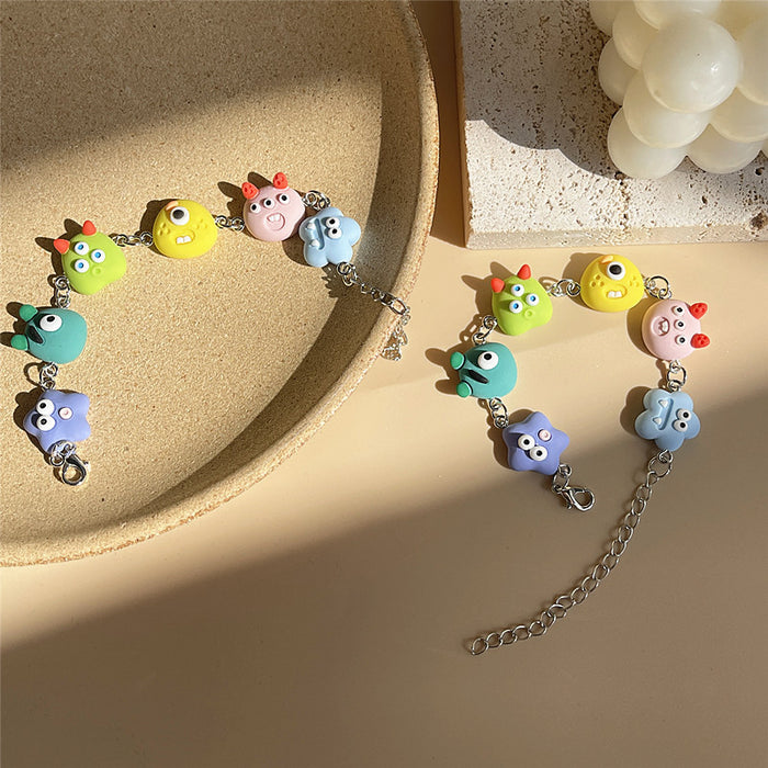 Rainbow Candy Bear Jelly Color Bracelet Hip-Hop Disco Style