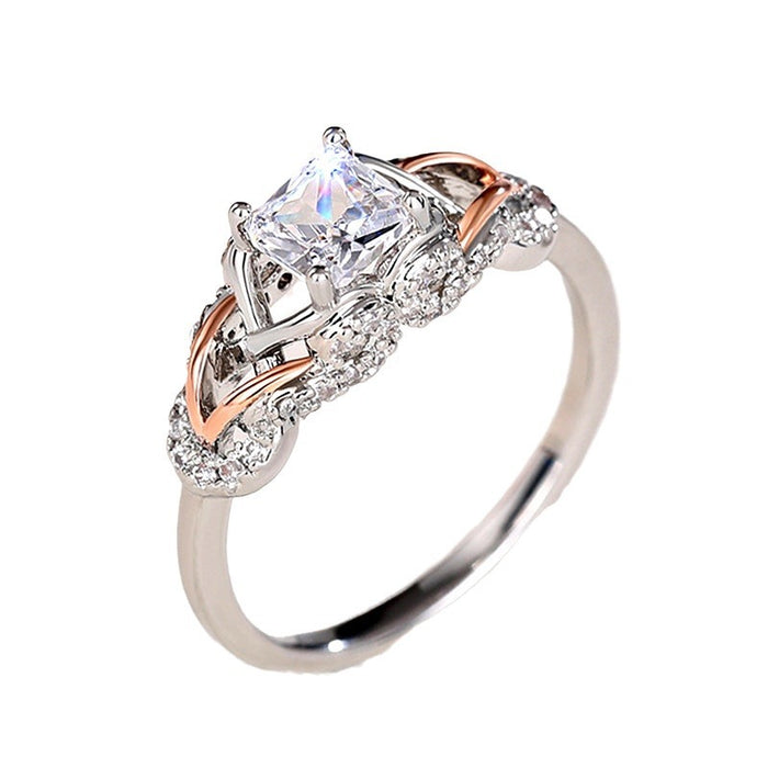 Design rose gold color separation ring temperament design ring