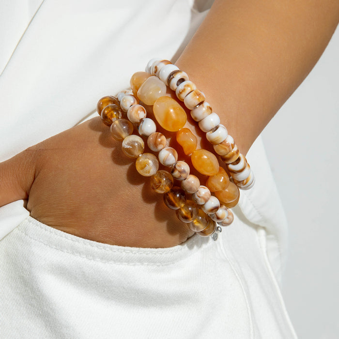 Multi-layered Bohemian acrylic beaded bracelet