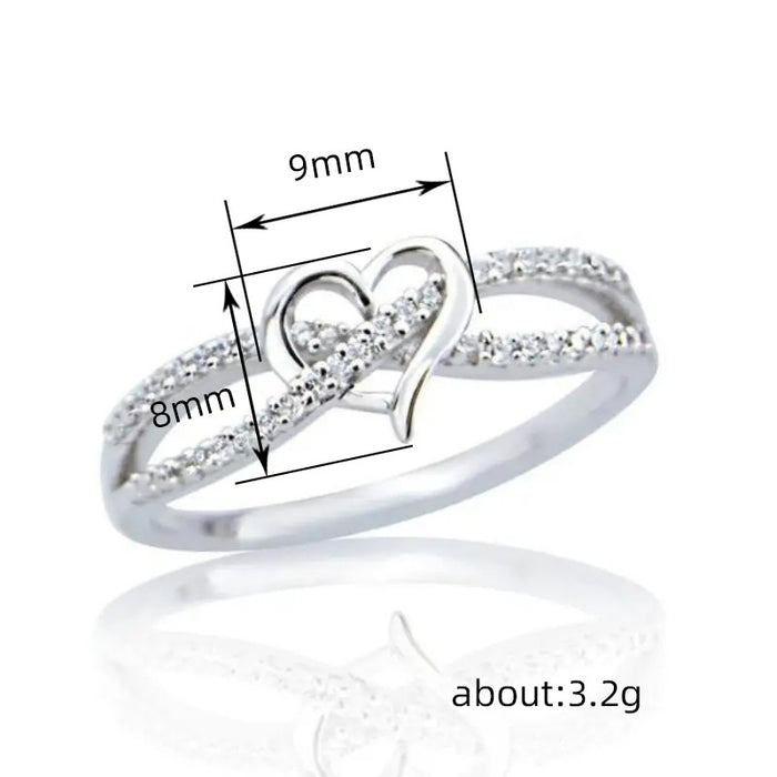 Zirconia V-shaped ring classic design wedding jewelry