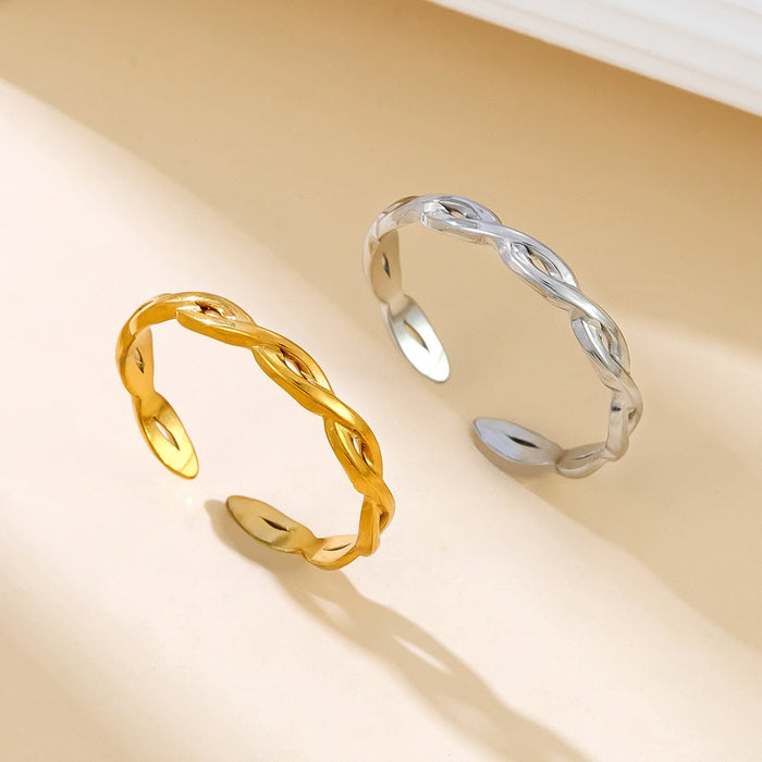 Wholesale stainless steel and titanium steel twisted openwork rings