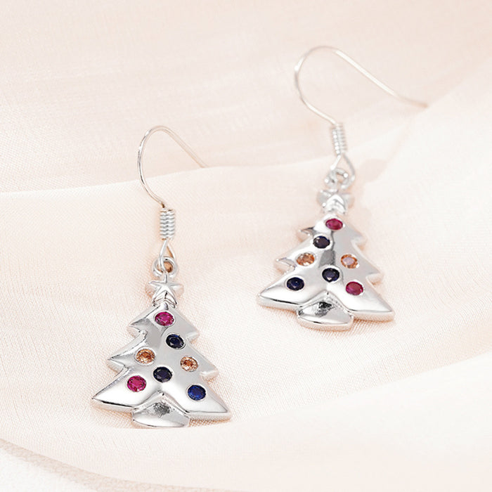 Colorful Christmas tree earrings