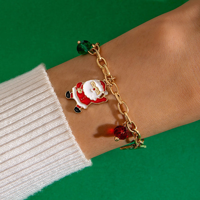 Christmas Bell Charm Bracelet Set - Red Rope Holiday Jewelry