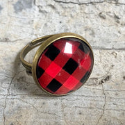 Glass Open Ring with Time Gemstone for Christmas and Halloween - Unique and Trendy Western Style for Women - wallojewerly 
