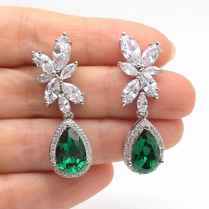 Teardrop Earrings Pear Shape Vintage Diamond Earrings