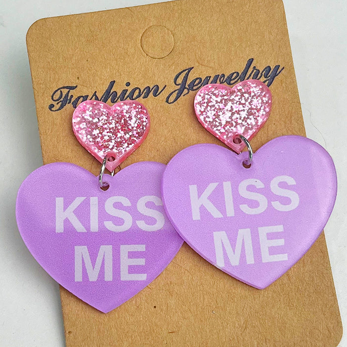 Valentine's Day love acrylic earrings