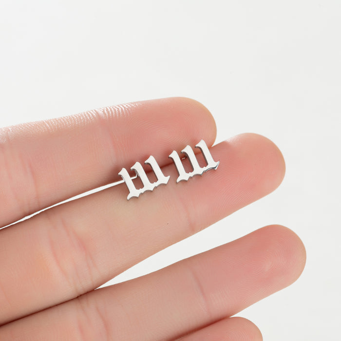 Number Combination Stainless Steel Stud Earrings - Customizable and Stylish Jewelry