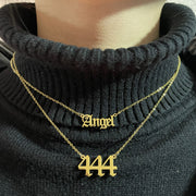 Angel Number Sweater Chain, Vintage 000-999 Stainless Steel Pendant Necklace Wholesale - wallojewerly 