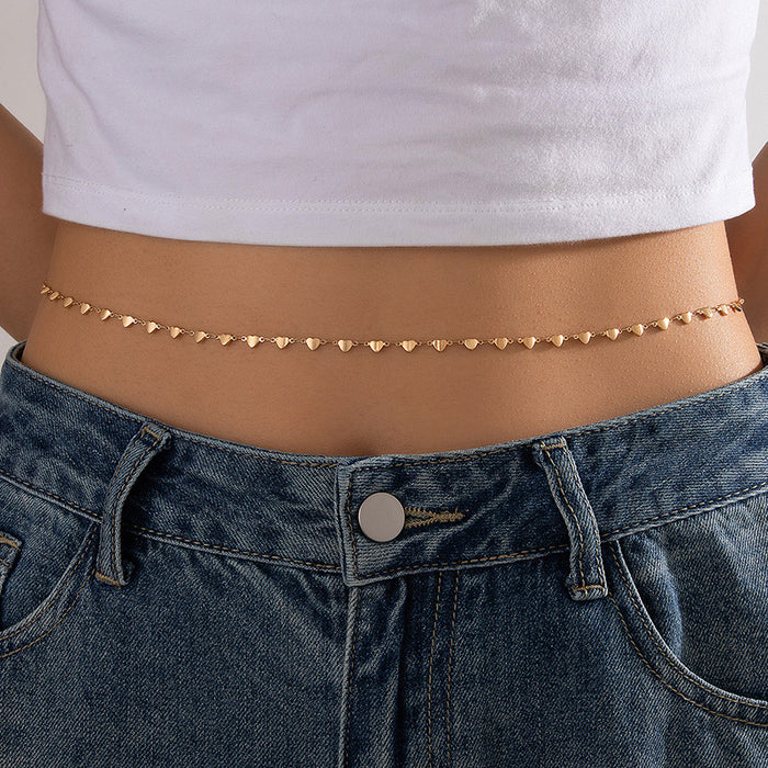 Love pendant bead chain vintage metal waist chain