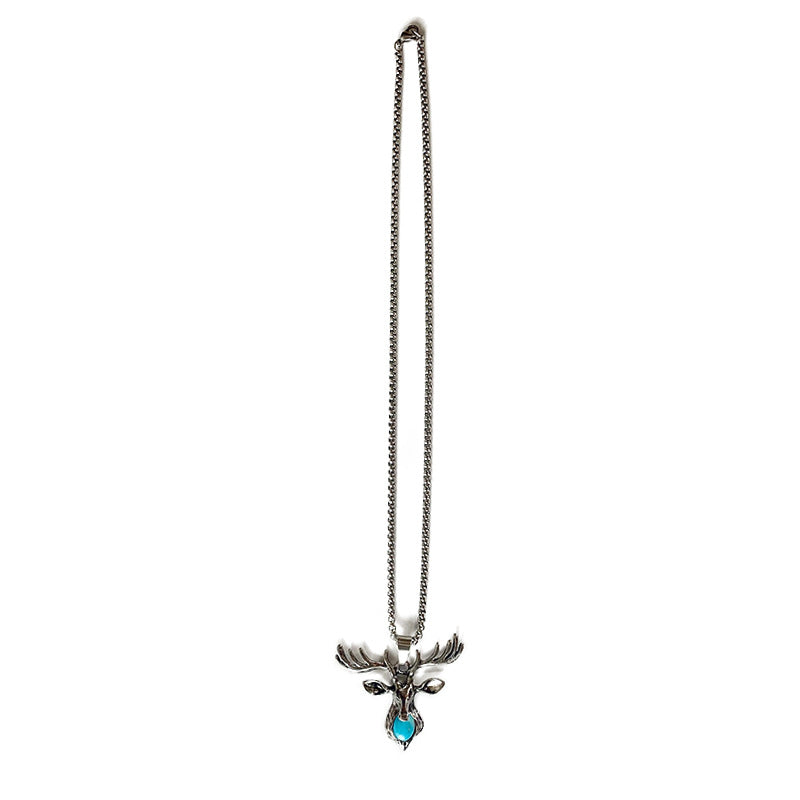 Turquoise Reindeer Christmas Necklace - Creative High-End Design