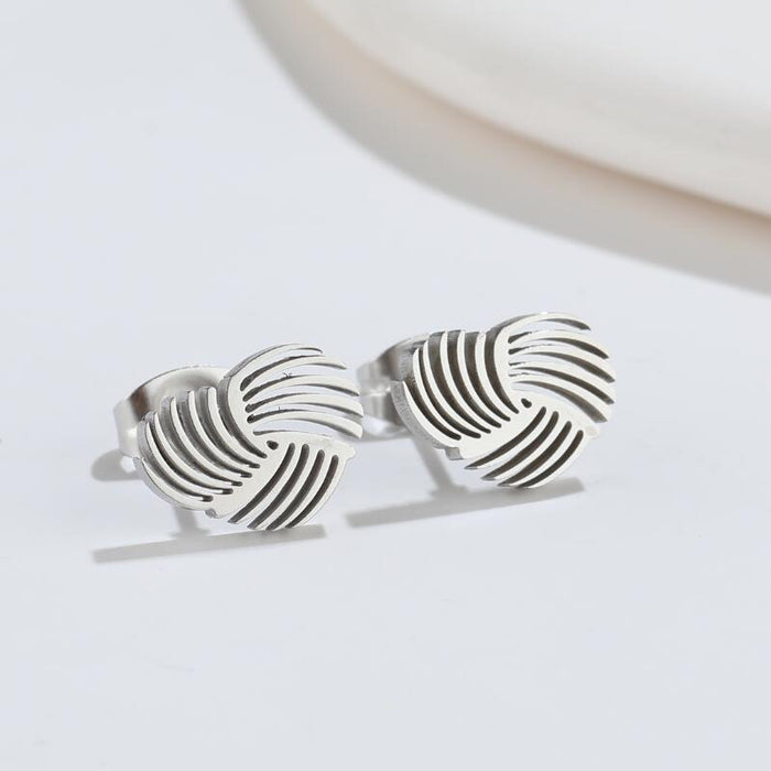 Heart Hollow Stainless Steel Stud Earrings - Geometric and Modern Jewelry