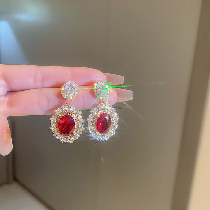 Vintage Gem Flower Earrings