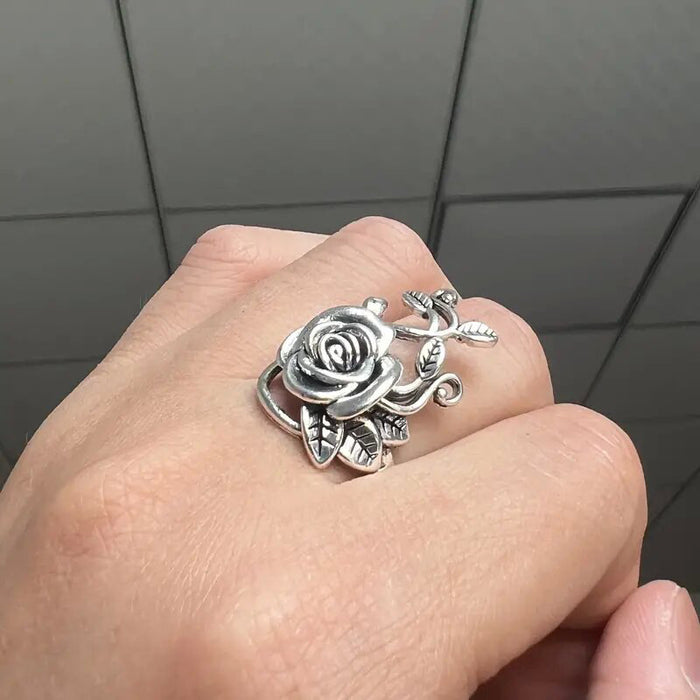 Personalized rose exaggerated ring simple fashion retro ring