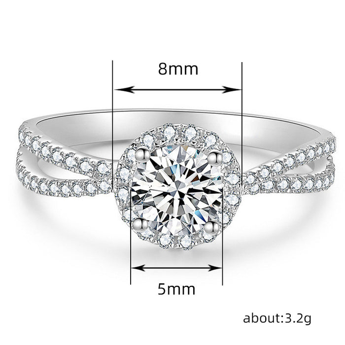 Cubic zirconia love water drop rings heart-shaped princess temperament ring