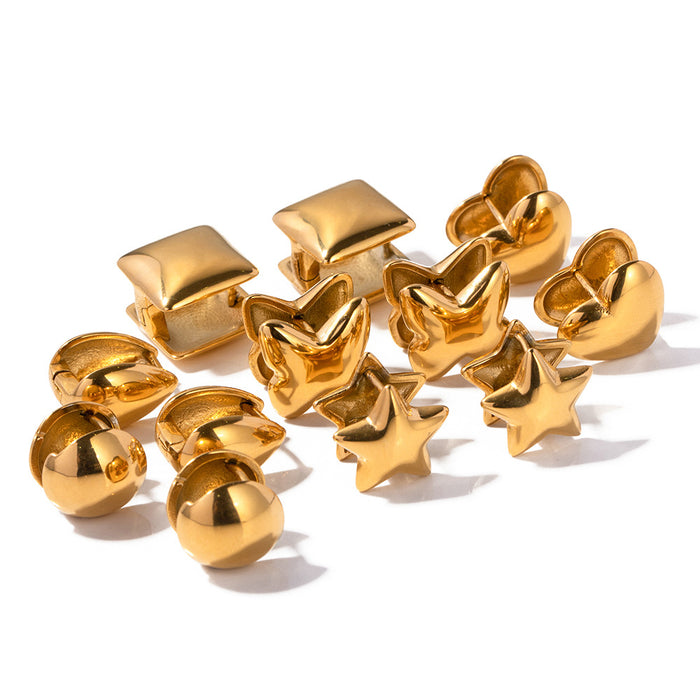 18K Gold Stainless Steel Vintage Minimalist Earrings - High-End Titanium Steel Jewelry