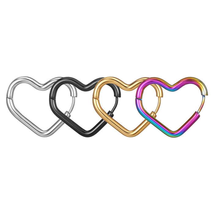 Heart-shaped stainless steel earrings trendy simple titanium steel unisex earrings