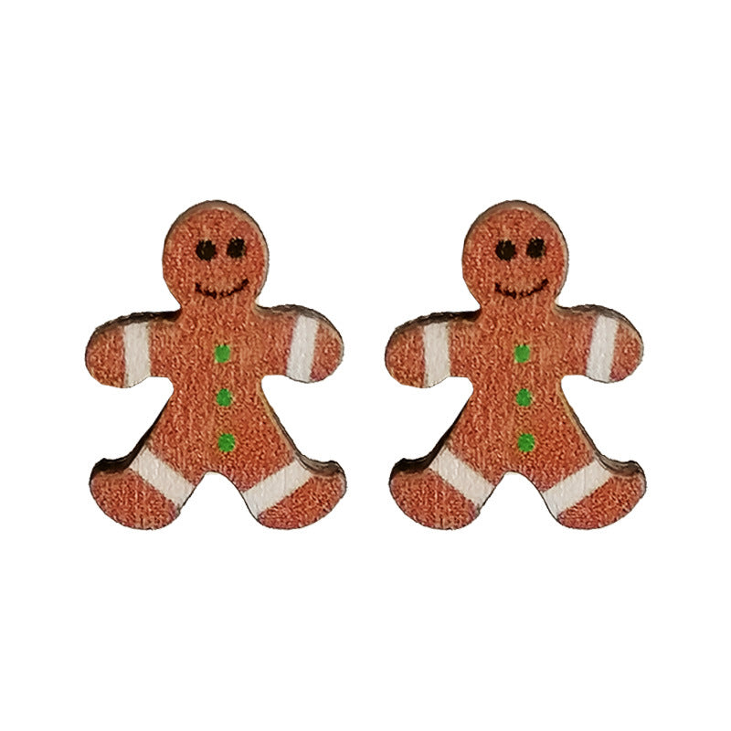 Wooden Santa earrings