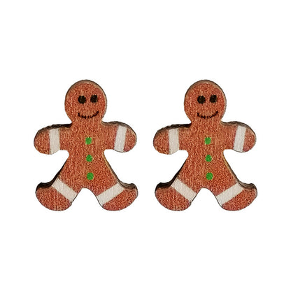 Wooden Santa earrings