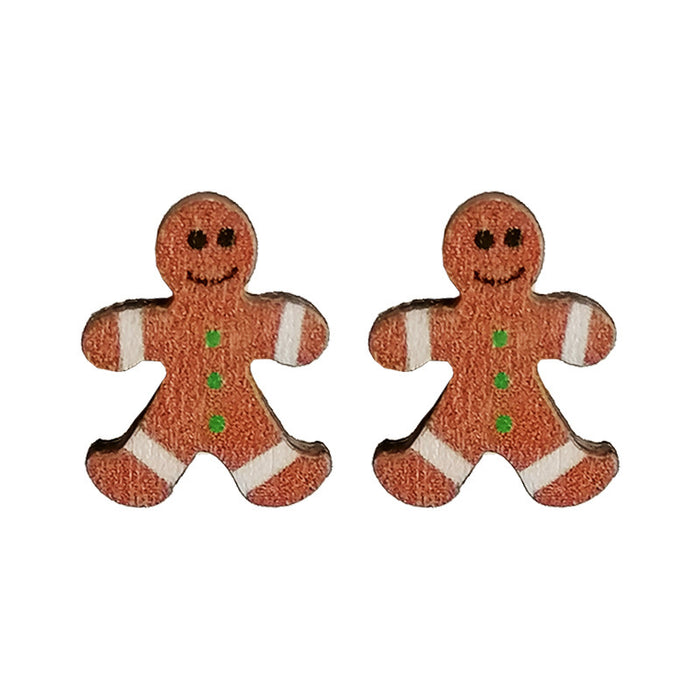 Wooden Santa earrings