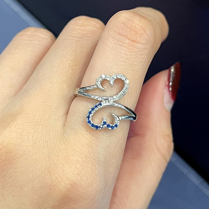 Anillo de circonita con patrón de relieve hueco, anillo de moda para eventos empresariales a juego