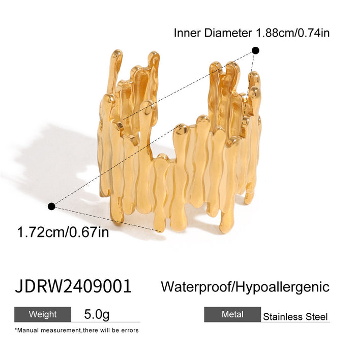 Stainless steel and gold pearl ring