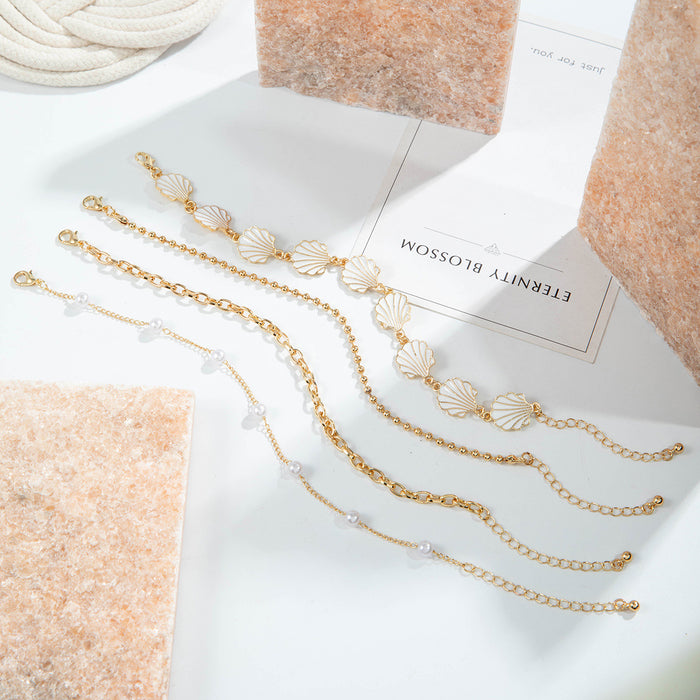 Colorful Beaded Foot Jewelry Set - Bohemian Floral Foot Jewelry