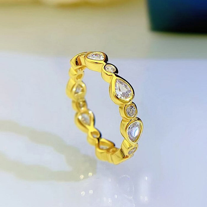 Anillo de lágrima en forma de pera, anillo de pareja de gran venta en Europa y América.